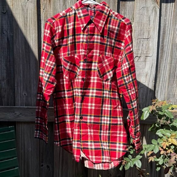 Vintage J C Penny Red Plaid Men's Shirt - Picture 1 of 5